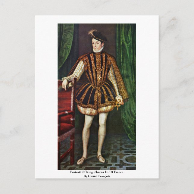 Portrait von König Charles IX. Frankreich Postkarte (Vorderseite)