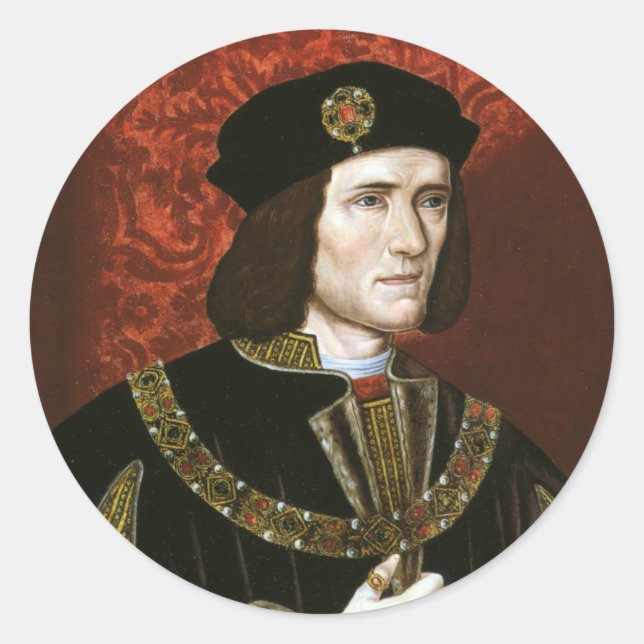 Portrait von König Richard III Runder Aufkleber (Vorderseite)