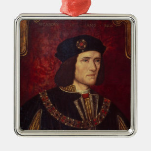 Portrait von König Richard III Silbernes Ornament