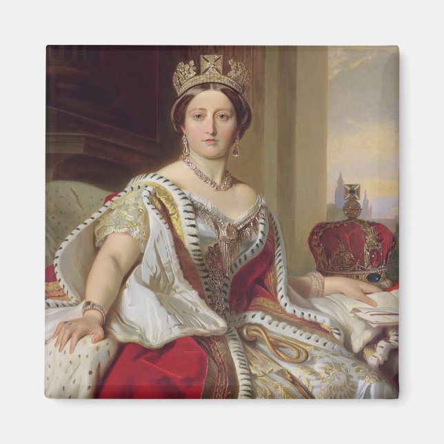 Portrait von Königin Victoria (1819-1901) 1859 (Öl Magnet (Vorne)