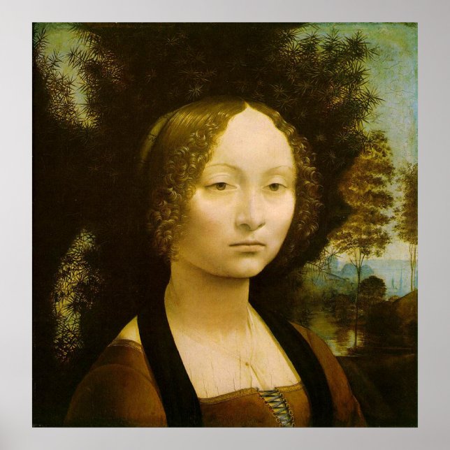 Portrait von Leonardo Da Vinci Poster (Vorne)