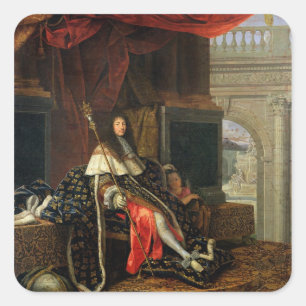 Portrait von Louis XIV 1668 Quadratischer Aufkleber