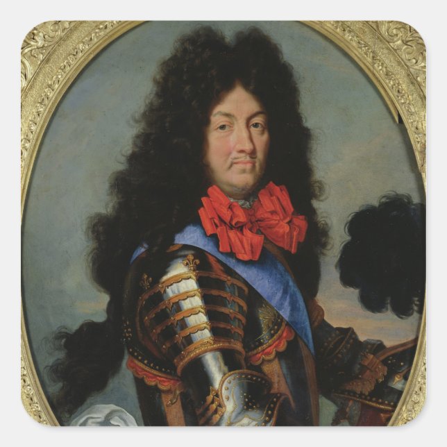 Portrait von Louis XIV Quadratischer Aufkleber (Vorderseite)