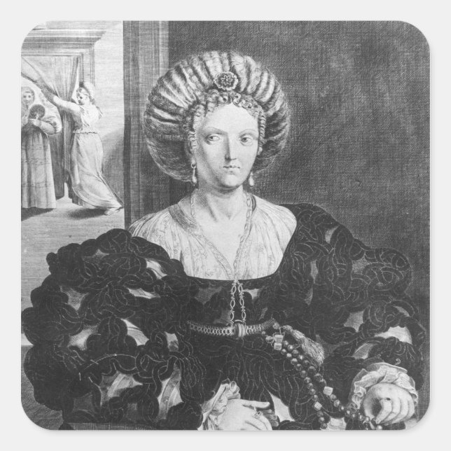 Portrait von Lucrezia Borgia Quadratischer Aufkleber (Vorderseite)