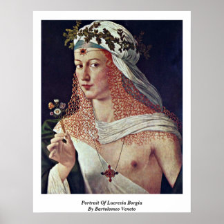 Portrait von Lucrezia Borgia von Bartolomeo Veneto Poster