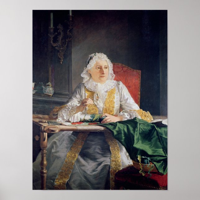 Portrait von Madame Antoine Crozat, 1741 Poster (Vorne)