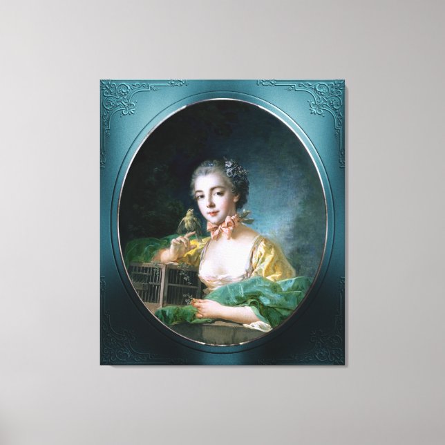 Portrait von Madame Badouin von François Boucher Leinwanddruck (Vorderseite)