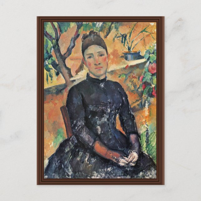 Portrait von Madame Cezanne im Gewächshaus Postkarte (Vorderseite)