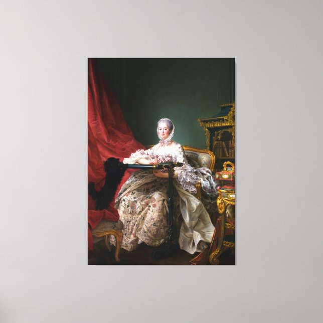 Portrait von Madame de Pompadour Leinwanddruck (Vorderseite)