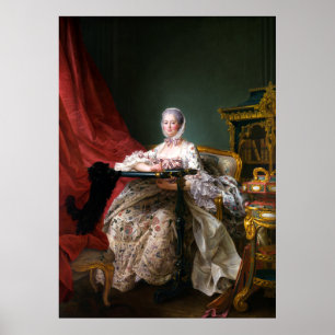 Portrait von Madame de Pompadour Poster