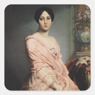 Portrait von Madame F, 1850-51 Quadratischer Aufkleber