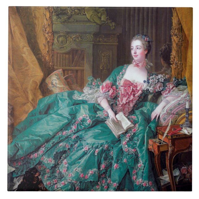 Portrait von Madame Pompadour, Boucher Fliese (Vorderseite)