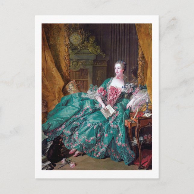 Portrait von Madame Pompadour, Boucher Postkarte (Vorderseite)