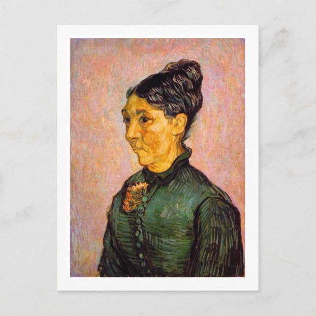 Portrait von Madame Trabuc, Van Gogh Fine Art Postkarte (Vorderseite)