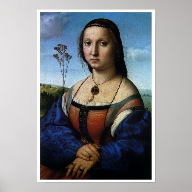 Portrait von Maddalena Doni von Raphael Sanzio Poster (Vorne)