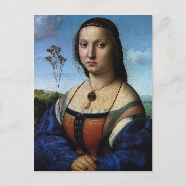 Portrait von Maddalena Doni von Raphael Sanzio Postkarte (Vorderseite)