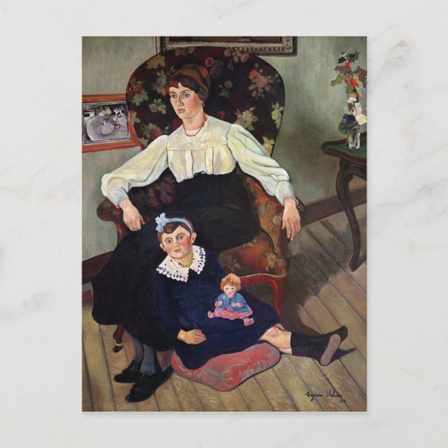 Portrait von Marie Coca und ihrer Tochter, 1913 Postkarte (Vorderseite)