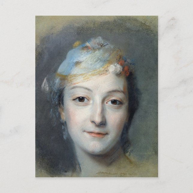 Portrait von Marie Fel 1757 Postkarte (Vorderseite)