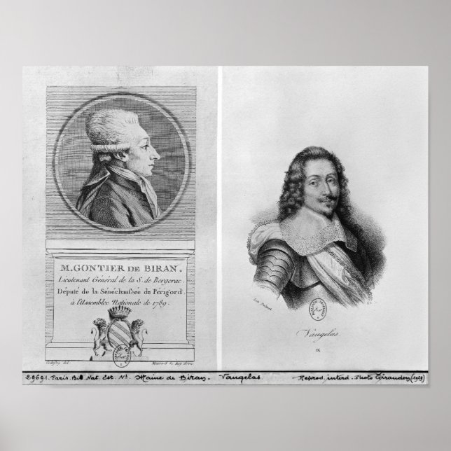 Portrait von Marie Francois Gontier de Biran Poster (Vorne)