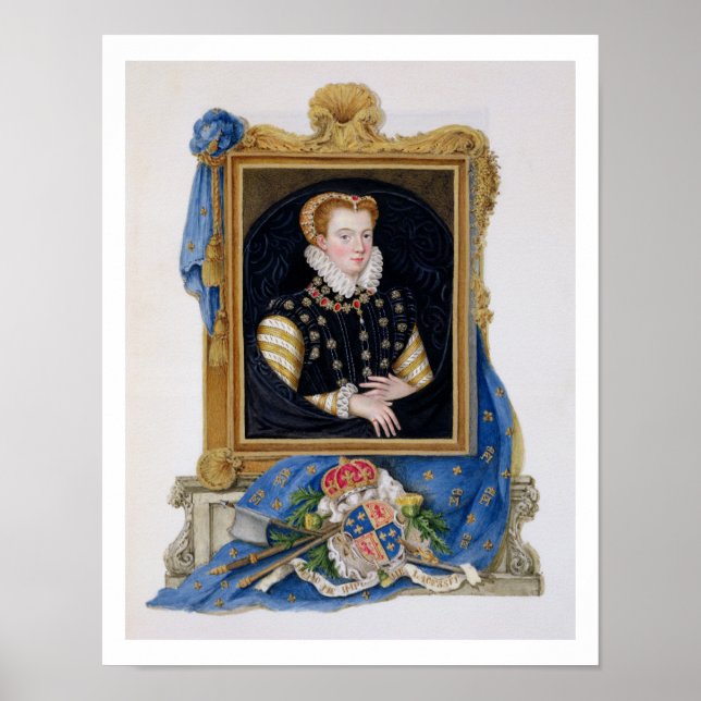 Portrait von Mary Queen of Schotten (1542-87) von  Poster (Vorne)