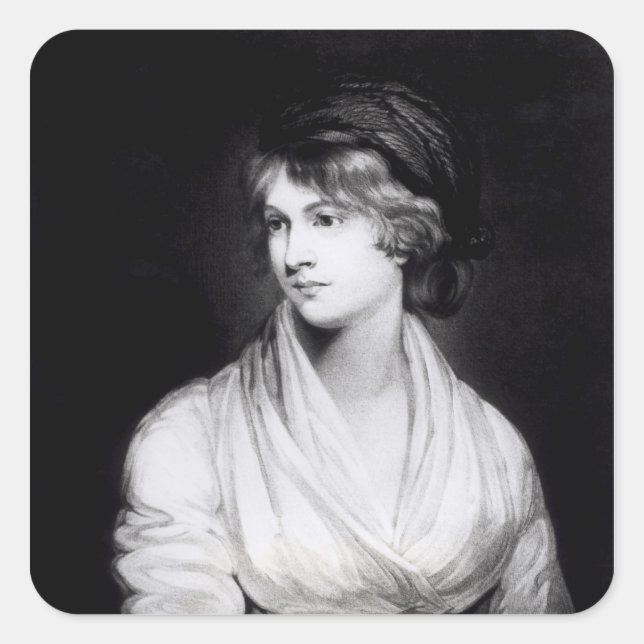 Portrait von Mary Wollstonecraft Godwin Quadratischer Aufkleber (Vorderseite)