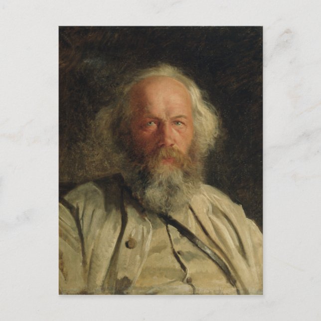 Portrait von Michail Alexandrowitsch Bakunin 1871 Postkarte (Vorderseite)