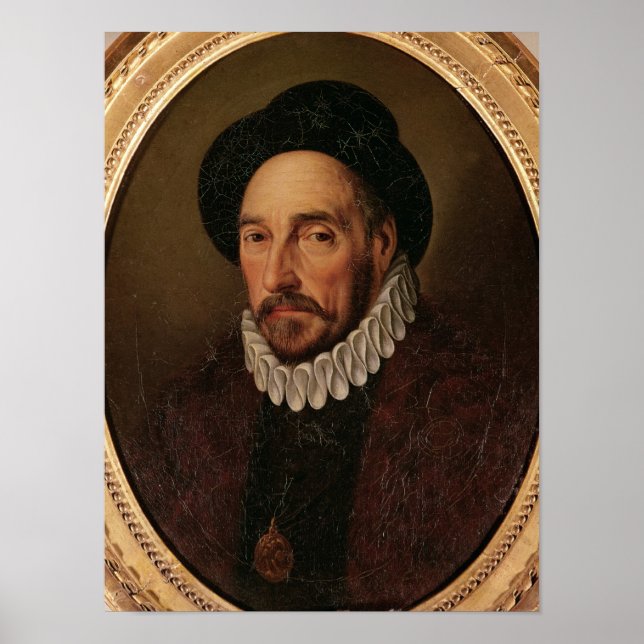 Portrait von Michel Eyquem de Montaigne Poster (Vorne)