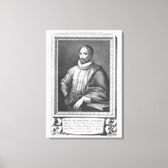 Portrait von Miguel de Cervantes Saavedra Leinwanddruck (Vorderseite)