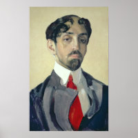 Portrait von Mikhail Kuzmin , 1909