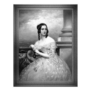 Portrait von Miss White von Joseph Désiré Court BW Fotodruck