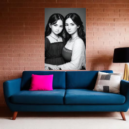 Portrait von Mutter und Tochter | Art der AI Poster