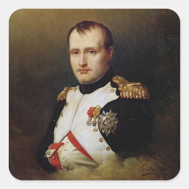 Portrait von Napoleon I 1812 Quadratischer Aufkleber (Vorderseite)