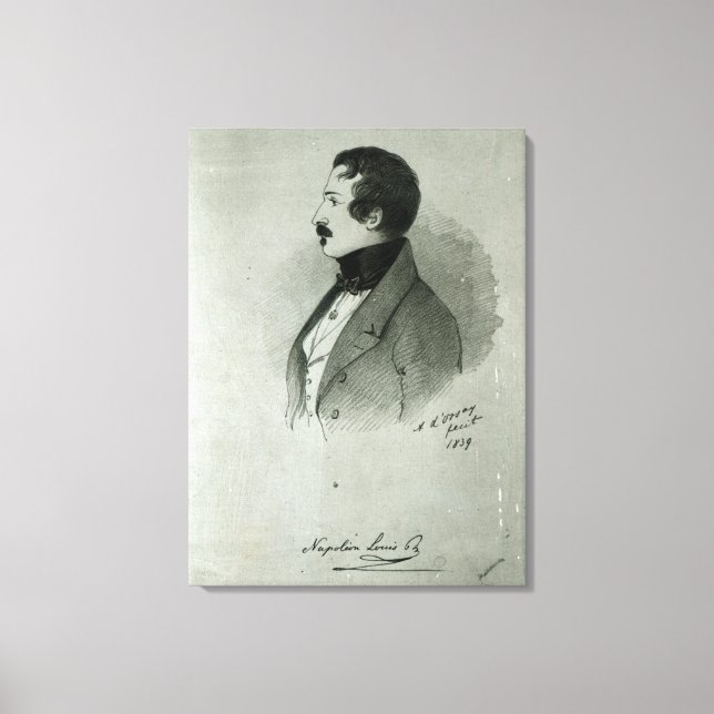 Portrait von Napoleon III. als junger Mann, 1839 Leinwanddruck (Vorderseite)