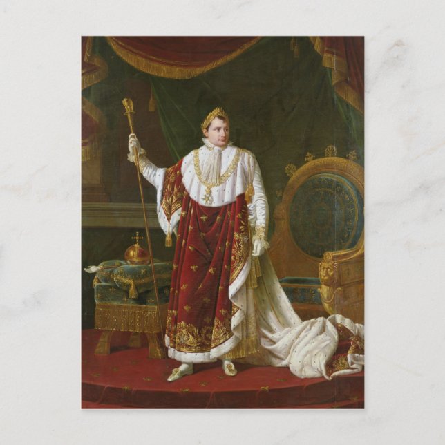 Portrait von Napoleon in seinen Koronationsroben Postkarte (Vorderseite)