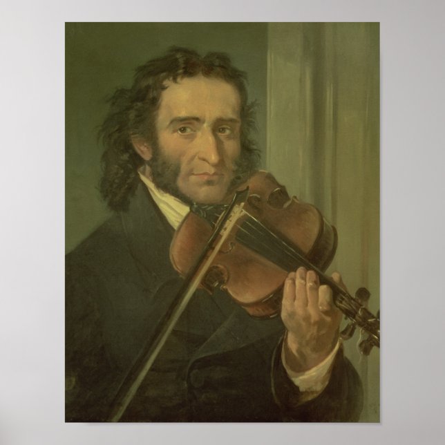 Portrait von Niccolo Paganini Poster (Vorne)