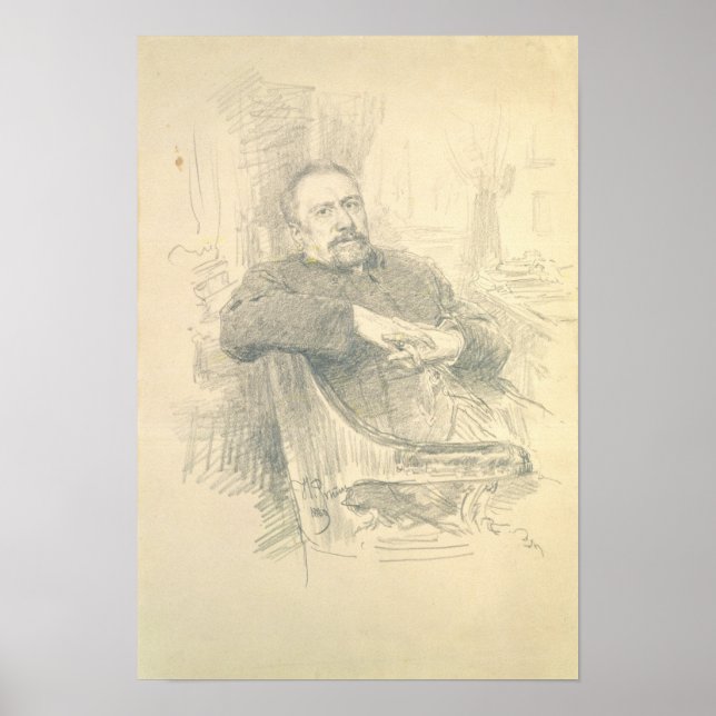 Portrait von Nikolaj Leskov , 1889 Poster (Vorne)