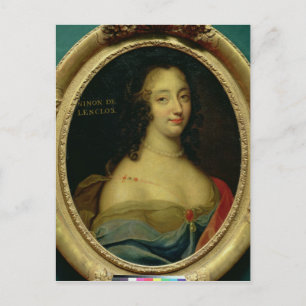Portrait von Ninon de Lenclos Postkarte