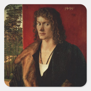 Portrait von Oswolt Krel, 1499 Quadratischer Aufkleber