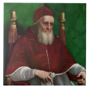 Portrait von Papst Julius II (von Raphael) Fliese