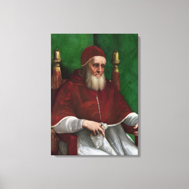 Portrait von Papst Julius II (von Raphael) Leinwanddruck (Vorderseite)