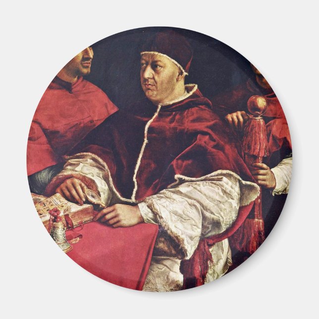 Portrait von Papst Leo X mit seinen Cousins von Ra Magnet (Vorne)