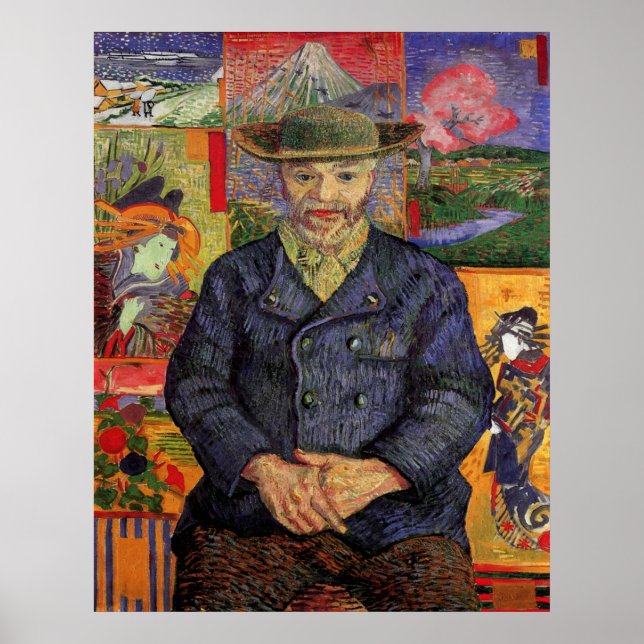 Portrait von Pere Tanguy von Vincent van Gogh Poster (Vorne)