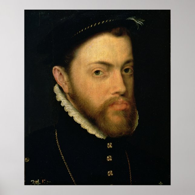 Portrait von Philip II von Spanien Poster (Vorne)