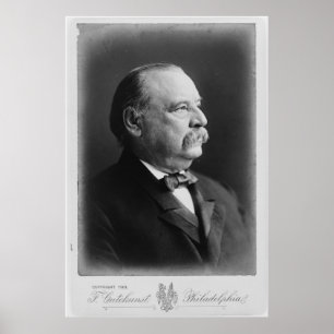 Portrait von Präsident Stephen Grover Cleveland Poster