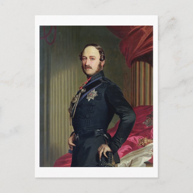 Portrait von Prinz Albert (1819-61) 1859 (Öl auf Postkarte (Vorderseite)