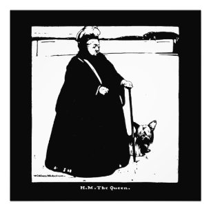 Portrait von Queen Victoria und Yorkie Dog Fotodruck