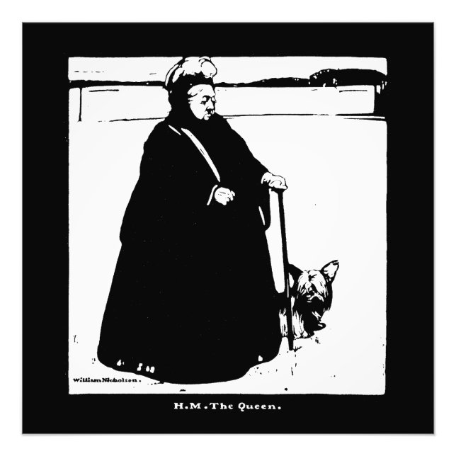 Portrait von Queen Victoria und Yorkie Dog Fotodruck (Vorne)