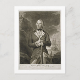 Portrait von Richard Kempenfelt (1718-82), Rear-Ad Postkarte