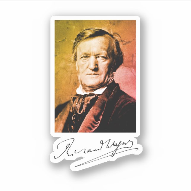 Portrait von Richard Wagner Aufkleber (Vorderseite)