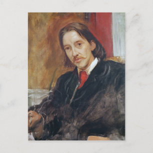 Portrait von Robert Louis Stevenson 1886 Postkarte